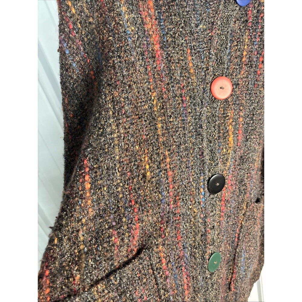 Vintage Brown Multicolor Fleck Button-Front Cardigan - Picture 5 of 7